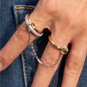 Gold and Silver Chain Ring Set Size 9